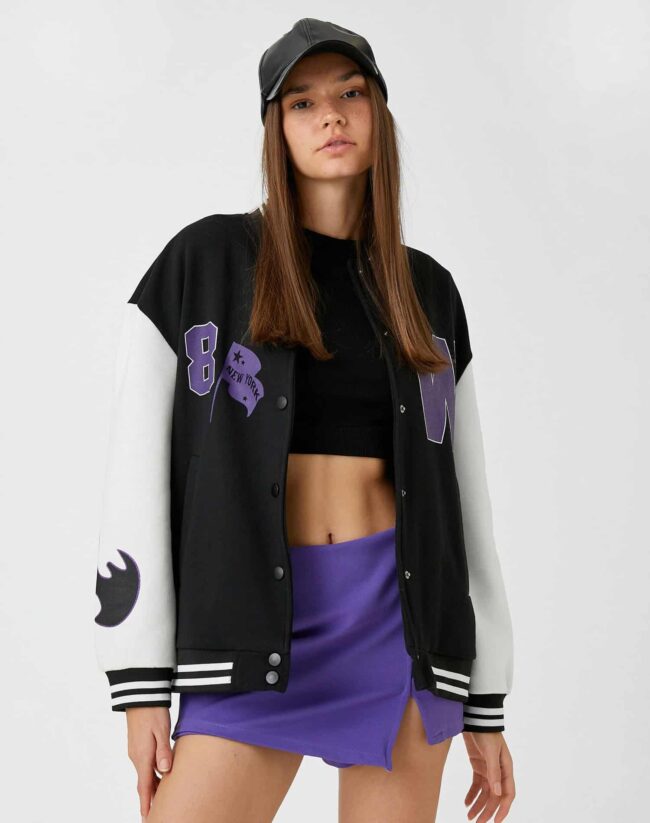 Oversize Bomber College Jacket - Image 2