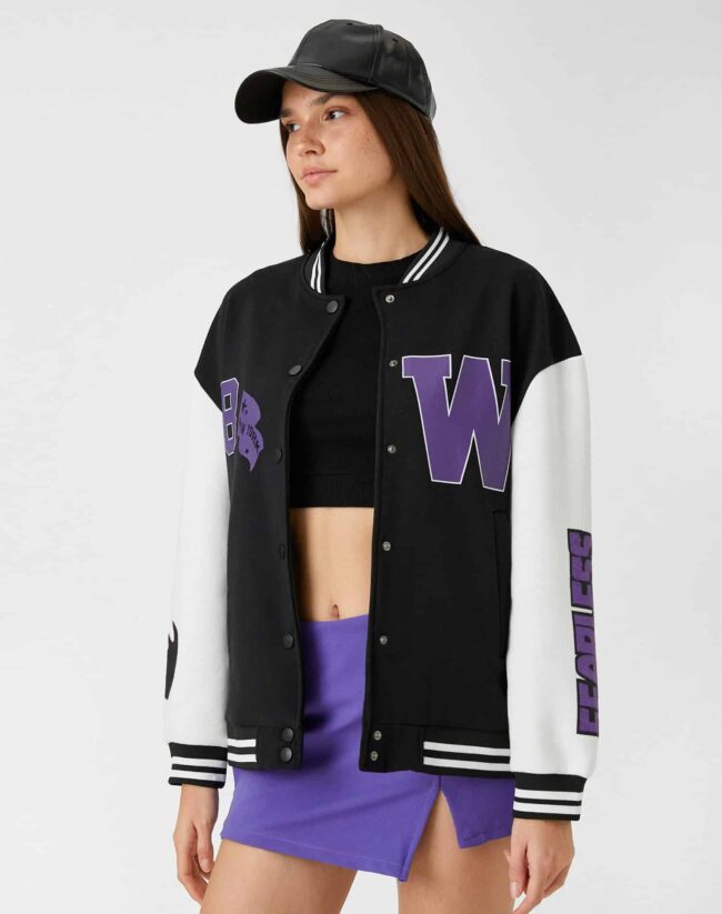 Oversize Bomber College Jacket - Image 3