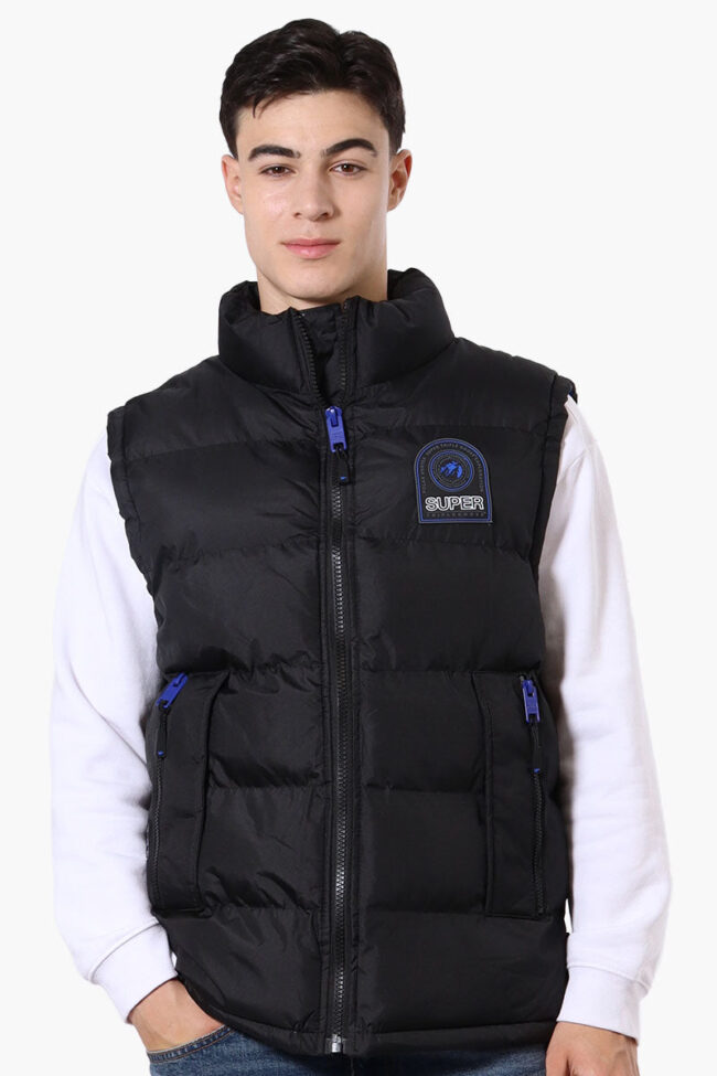 Super Triple Goose Double Pocket Bubble Vest - Black